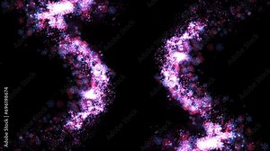 Blue and Pink snowflakes with particles animated on Transparent background v05