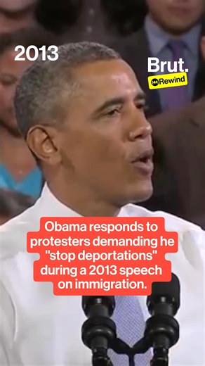 197K views · 4.2K reactions | When Obama was interrupted by protesters during a 2013 speech on immigration, he explained that he did not have the power to immediately "stop deportations" in the U.S., and encouraged people to work to make change through democratic processes. #Obama #Immigration #Deportations #Protest #Rewind | Brut | Facebook