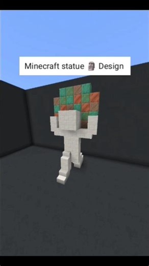 Minecraft statue 🗿 Design build easy tutorial for Minecraft #minecraft #shorts