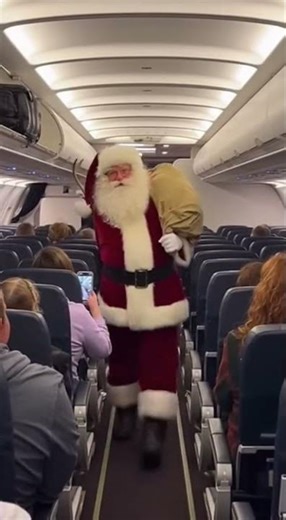 Wait… Santa just boarded this plane with his reindeer 🎅🦌✈️ #santa #plane