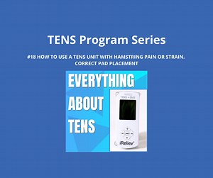 TENS Program Series 18. How to Use a TENS Unit with a Hamstring Pain or Strain.  Pad Placement.