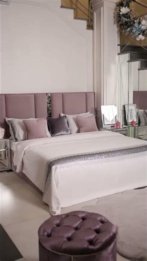 Luxury Bed with Mirrored Headboard Insert — The Detail That Transforms Your Bedroom ✨