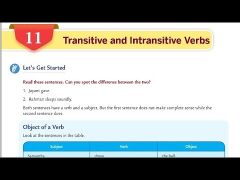 Transitive and Intransitive Verbs | Ch-11 | Part-01 | Class-6 | Collins English grammar book