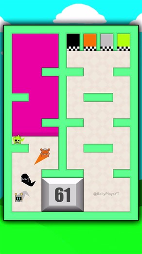 Sprunki vs Square Race 🟥🟦🟩🟨(Multi Finish Lines) #shorts