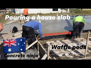 Pouring a concrete house slab