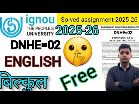 IGNOU Solved Assignment FREE PDF 2025-26// IGNOU Solved Assignment PDF/ #dnhe02 #ignousolvedpdf2025