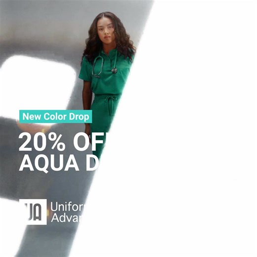 Cool tones. All-day comfort. Our new Aqua Dust color is here—and it’s 20% off for a limited time. 💧✨ | Uniform Advantage