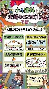 【中学受験】【よく出る！】小学4年生 理科 太陽のうごき1 予習