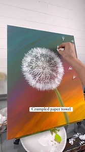 34K views · 727 reactions | [clip] Dandelion seeds blowing in the wind ✨ #acrylicpainting #easypainting #dandelion #tutorials #beginnerfriendly #artist #howto | Emily Seilhamer Art | Facebook