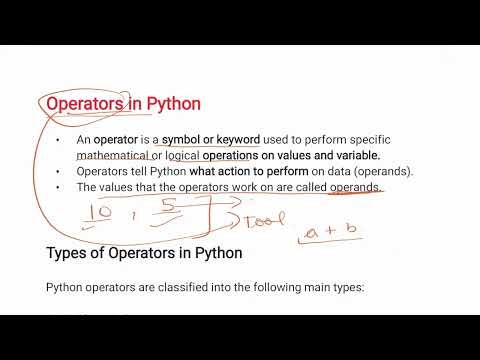 U1L12 Operators in Python | Types of Operators | Python for AKTU B.Tech 2nd Year | BCC302 | BCC402