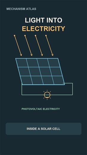 How Light Makes Electricity in a Solar Cell