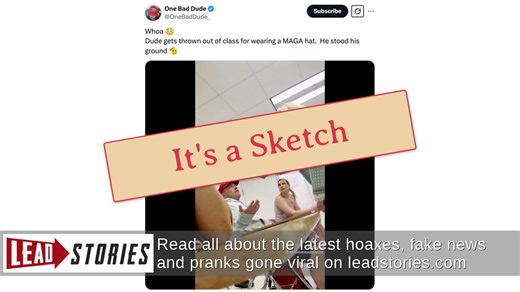 Fact Check: Video Does NOT Authentically Show Teacher Kicking Out Student for MAGA Hat -- It's a Sketch | Lead Stories