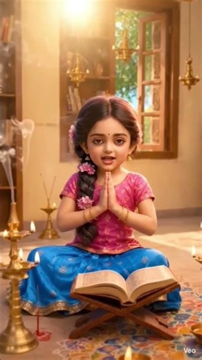 6-Year-Old Girl Recites Lalitha Sahasranamam First 10 Lines | Divine Kids Devotional Short #stotram