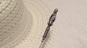 HATPIN With Rare TIBETAN PEWTER French Design - Silver Finish Setting - 8" Hat Pin - Etsy