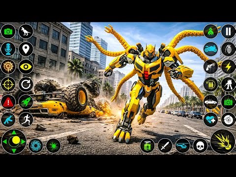 Octopus Robot Car Monster Truck. Jet. Transformation Robot Game New Mega Fight - Android Gameplay