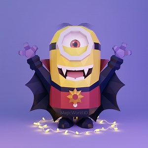 Vampire Minion Papercraft Template, Low Poly DIY Sculpture (PDF, SVG, Studio3) - Etsy