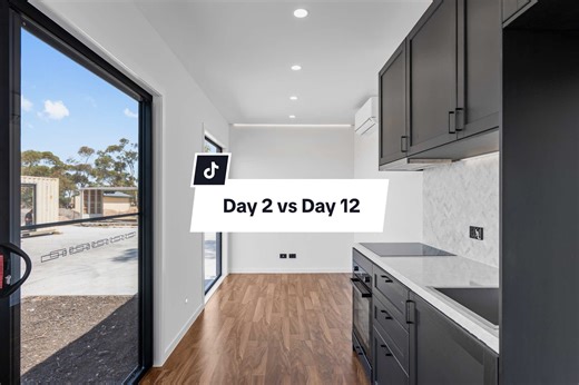 Day 2 vs Day 12 #tinyliving #tinyhouse #airbnb #builder