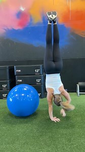 This felt way smoother than it looked 😂🤭 Exercise ball handstand challenge for you guys! Give it a go & tag me x | Morgan Rose Moroney