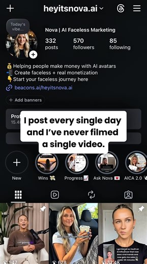 This is my secret 🤫 I’ve been posting every single day for 150 days. No camera. No setup. No editing for hours. Just an AI avatar that looks and sounds like a real person 🤯 While everyone else is burning out from filming I’m just writing scripts and letting her handle the rest. This is how you build a brand in 2026 💡 Most people will scroll past this. A few will actually pay attention and start. Which one are you? 👀 Comment “AI” if you want to know how this works Disclaimer: Nova is an AI av