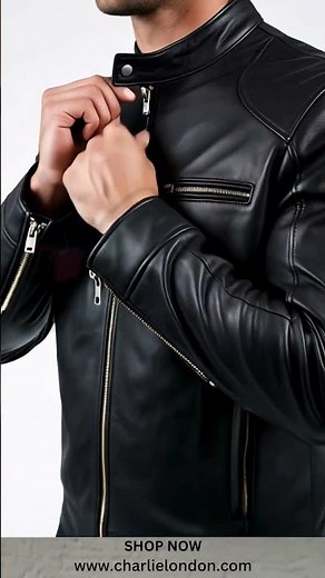 Men’s Slim Fit Sword Cafe Racer Jacket | Mens Black Leather Jacket Style