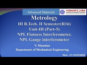 Metrology Unit III Part 5 NPL Gauge, Flatness Interferometers