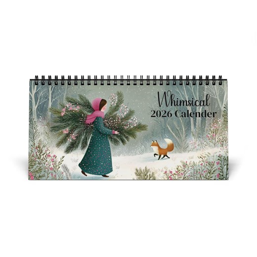 Whimsical Desktop Calendar 2026, Cottagecore Landscape Calendar New Year, 12 Month Table Illustrated Calendar, Nature Lovers Gift for Her - Etsy