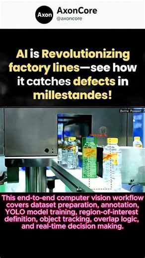 #ai 🤖 Catches Bottle Defects in Milliseconds 🤖🏭 (Factories Are Changing Forever)#manufacturing