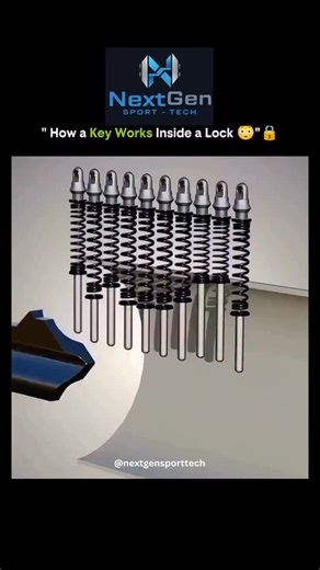 Sports Tech Era on Instagram: "When you insert a key into a lock, its unique cuts align with a series of tiny pins inside the lock cylinder. Each pin stack has two parts, and when the correct key is used, the cuts lift the pins to a perfect line called the shear line. This alignment allows the cylinder to rotate freely, turning the mechanism that unlocks the door. If the wrong key is used, the pins don’t align, and the lock stays closed. #HowLocksWork #KeyAndLock #EverydayEngineering #SimpleMech