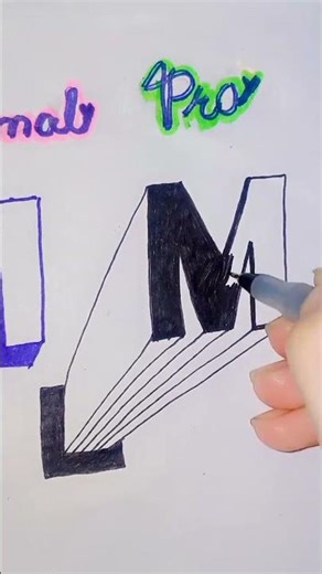 3d Letter "M" Art ✨🥰🤯#art #artist #drawing #shorts