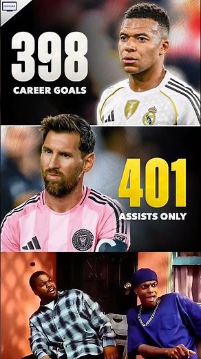 This stat’s wild, Messi got 3 assists more than Mbappe’s career goals.💀🐐