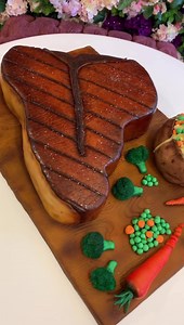 22 reactions | Grilled t bone steak cake數數數 potato compare cake凜凜凜...