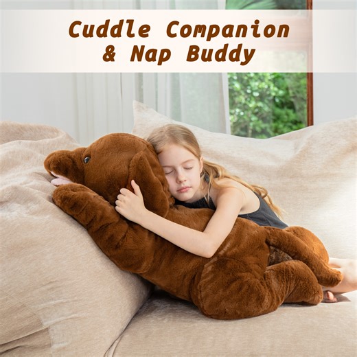 MorisMos 32" Giant Chocolate Lab Dog Stuffed Animal, Large Labrador Plush Puppy Pillow