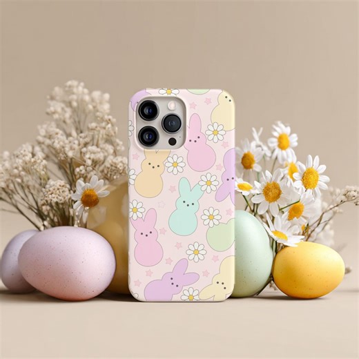 Pastel Easter Bunny Phone Case – Spring Inspired Design, Wireless Charging Compatible - Etsy