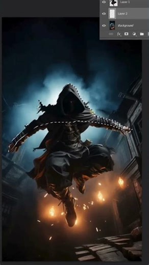 Make Your Ninja Image BLAZE with Fire 🔥 Photoshop Trick!