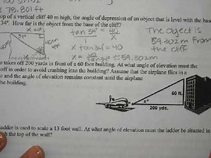 Right Triangle Trig Word Problems Class Examples