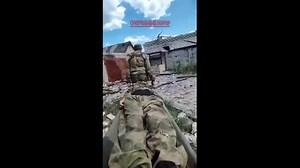 Russian Soldiers Carrying Wounded Comrade Step On Landmine