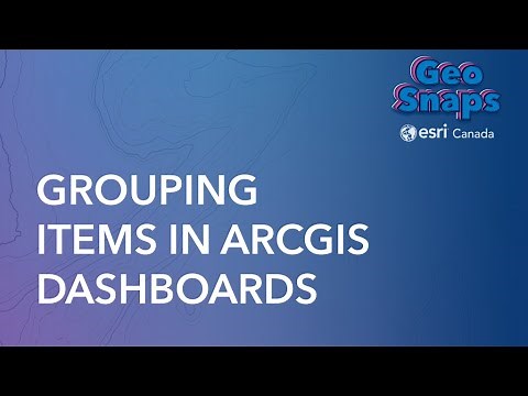 Grouping Items in ArcGIS Dashboards