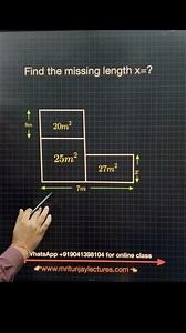 Find the length x #length #area #perimeter #maths #grade8students | Mritunjay Lectures
