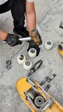“Pallet Jack Wheel Replacement 🔧”“Trolley Wheel Repair Process ⚙️” #works