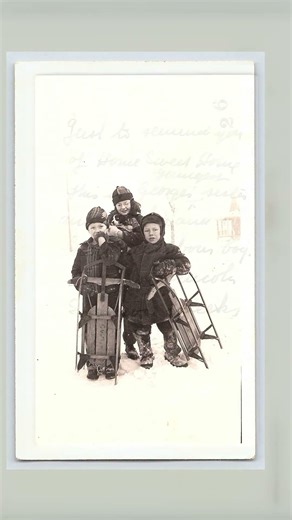 Joyful Sledding Adventures: Kids in the 1940s Snow