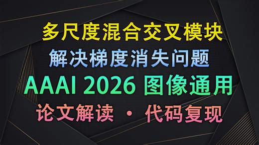 [AAAI 2026] 别再被局部/全局特征难住了！三分钟吃透多尺度特征特征提取新思路，优化梯度流！| 即插即用模块与论文写作【V1代码讲解211】