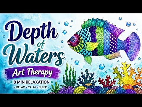 Depth of Waters 🐠 | 8 Min Relaxing Art Therapy & Calming Coloring