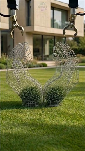 A simple garden transformed into a creative designof two loving hands🫶 #gardendesign #backyarddesign
