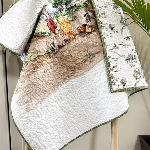 Winnie the Pooh Baby Quilt: Double-sided Nursery Decor - Etsy