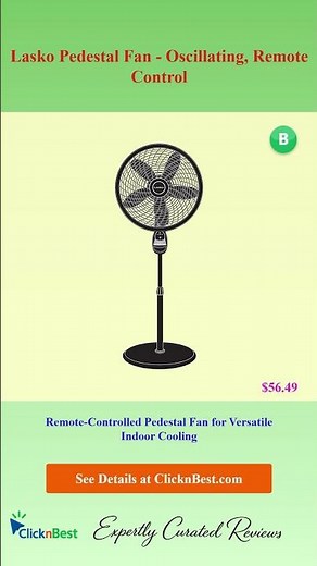 Lasko Pedestal Fan - Oscillating, Remote Control