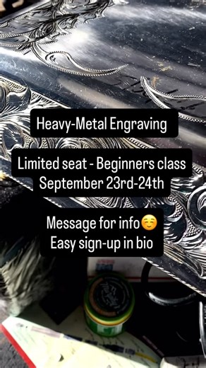 🧲Heavy Metal Engraving School📕 on Instagram: "Beginners course: $499 two-day session. ✅Learn the art of Metal Engraving Invest in yourself! 🫵🏽 Join our Beginner 101 Heavy Metal Engraving Classes. 📚 🧰 ✅Learn to Engrave auto parts, motorcycles, firearms, Lowrider parts, glass, plastic, hard and soft metals, powder coating, etc.. ✅Semi- or-private small class setting, 11am - 3:30pm. $499: 2-day Intro class or $750: 2-day Private lesson $4500 3-day Pri