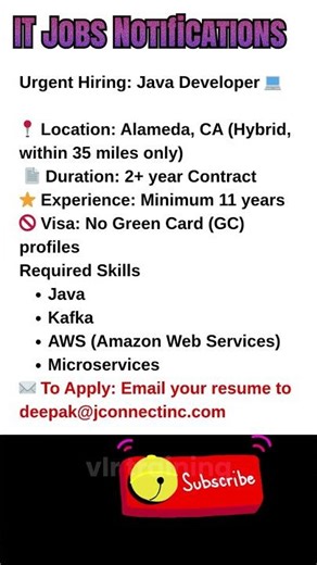 Java Developer Job in Alameda, CA Oct 18, 2025
