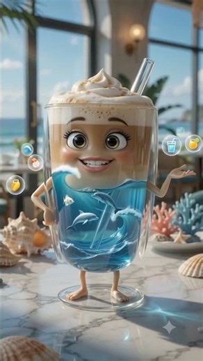 🌊☕ Making an Ocean Latte... The Result Was Stunning! 🤯 #nutrition #viral