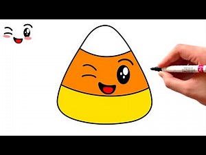 How to Draw Cute Candy Corn Step by Step | Halloween