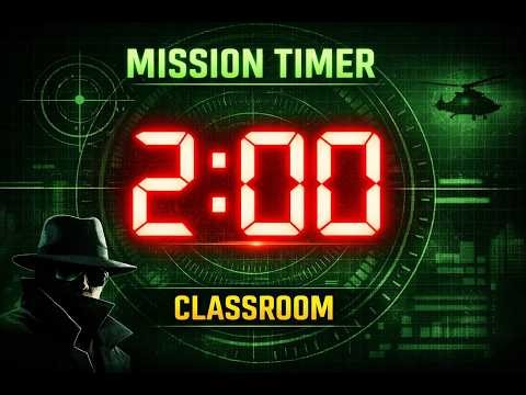2 Minute Classroom Timer ⏱️ Secret Agent Mission | Fun Countdown for Kids & Transitions